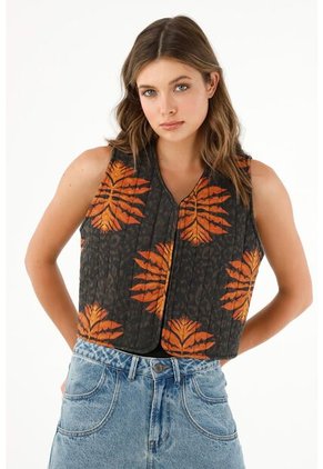 Tennis Chaleco Acolchado Estampado Para Mujer