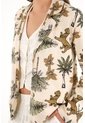Tennis Blazer Con Estampado De Palmeras Y Tigres Para Mujer de Tennis