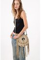 Tennis Bolso Bandolera Con Flecos Largos Hecho En Cuero Beige Para Mujer de Tennis