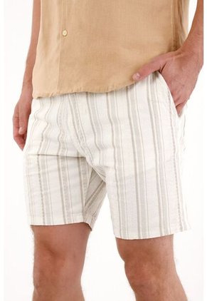 Tennis Bermuda Chino Con Diseño A Rayas Para Hombre