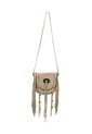 Tennis Bolso Bandolera Con Flecos Largos Hecho En Cuero Beige Para Mujer de Tennis