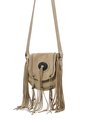 Tennis Bolso Bandolera Con Flecos Largos Hecho En Cuero Beige Para Mujer de Tennis