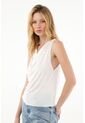 Camiseta Con Cuello Drapeado Crudo Para Mujer de Tennis