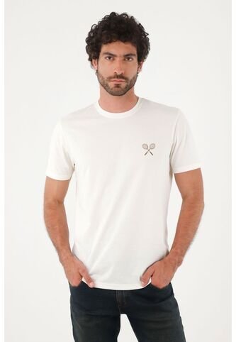 Tennis Camiseta Para Hombre Algodón Blanco Regular Con Gráfico Tennis