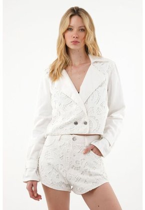 Tennis Short De Tiro Alto Crudo Con Encajes Para Mujer