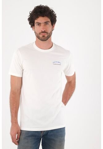 Tennis Camiseta Para Hombre En Algodón Blanca Regular Con Gráfico Tennis