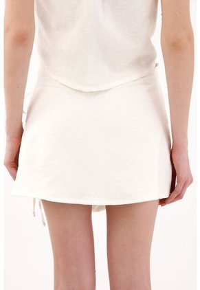 Tennis Falda Corta Tipo Pareo Crudo Para Mujer