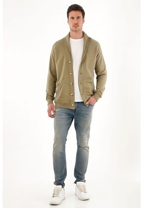 Tennis Buzo De Cuello Con Solapa Verde Para Hombre