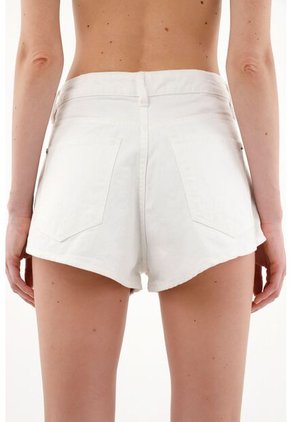 Tennis Short De Tiro Alto Crudo Con Encajes Para Mujer