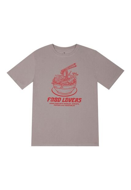 Tennis Camiseta Gris Con Estampado Frontal Para Hombre