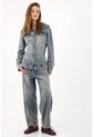 Tennis Chaqueta Entallada Con Cuello XL En Denim Para Mujer de Tennis
