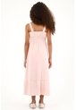 Vestido Rosado Largo Con Elástico En La Cintura Para Niña de Tennis