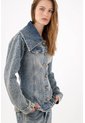 Tennis Chaqueta Entallada Con Cuello XL En Denim Para Mujer de Tennis