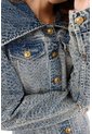 Tennis Chaqueta Entallada Con Cuello XL En Denim Para Mujer de Tennis
