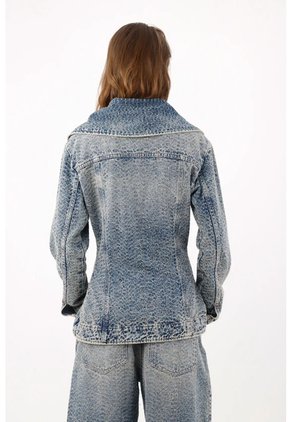 Tennis Chaqueta Entallada Con Cuello XL En Denim Para Mujer