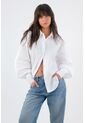 Tennis Camisa Para Mujer En Algodón Blanco Oversize Con Manga Larga de Tennis