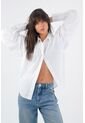 Tennis Camisa Para Mujer En Algodón Blanco Oversize Con Manga Larga de Tennis