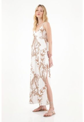 Vestido Largo De Silueta Amplia Crudo Para Mujer