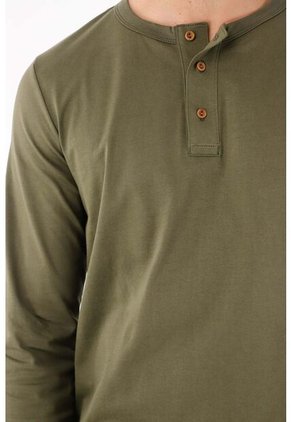 Tennis Camiseta De Manga Larga Verde Para Hombre