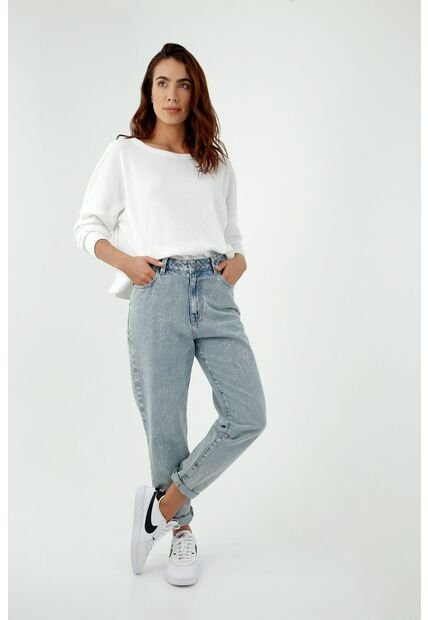 Jean De Mujer, Silueta Mom Fit De Bota Recta, Tiro Alto, Tono Claro Vintage  - Compra Ahora | Dafiti Colombia
