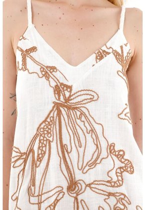 Vestido Largo De Silueta Amplia Crudo Para Mujer