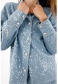 Tennis Chaqueta Fit Relajado Con Lentejuelas En Algodón Azul Claro Para Mujer de Tennis