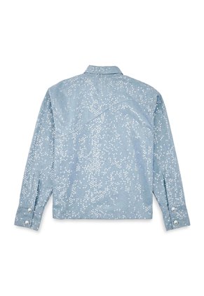 Tennis Chaqueta Fit Relajado Con Lentejuelas En Algodón Azul Claro Para Mujer