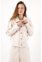 Tennis Chaqueta Relajada Con Botones Dorados De Algodón Beige Para Mujer de Tennis