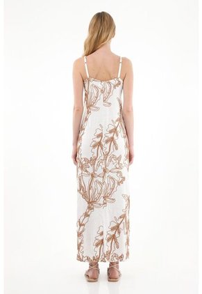 Vestido Largo De Silueta Amplia Crudo Para Mujer