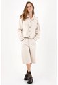 Tennis Chaqueta Relajada Con Botones Dorados De Algodón Beige Para Mujer de Tennis