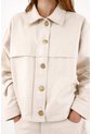 Tennis Chaqueta Relajada Con Botones Dorados De Algodón Beige Para Mujer de Tennis
