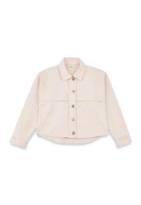 Tennis Chaqueta Relajada Con Botones Dorados De Algodón Beige Para Mujer