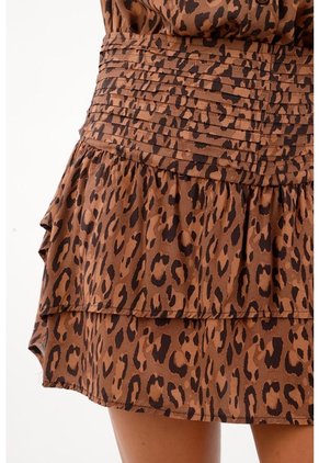 Tennis Falda Corta Con Estampado De Animal Print Multicolor Para Mujer
