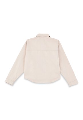 Tennis Chaqueta Relajada Con Botones Dorados De Algodón Beige Para Mujer