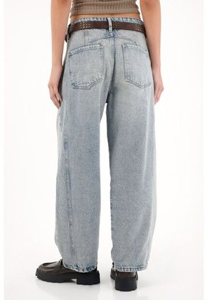 Tennis Jean Horseshoe De Tiro Bajo Azul Para Mujer