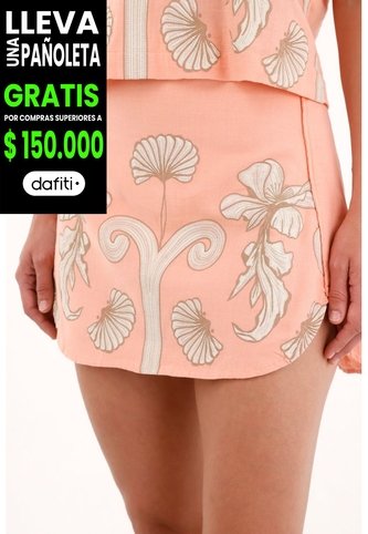 Falda Corta Rosada Con Estampado Especial Para Mujer Tennis