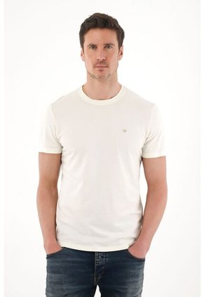 Tennis Camiseta Con Estampado En Espalda Crudo Para Hombre