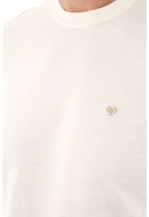 Tennis Camiseta Con Estampado En Espalda Crudo Para Hombre