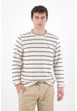 Tennis Buzo Relajado Con Textura Waffle En Algodón Crudo Con Rayas Para Hombre de Tennis