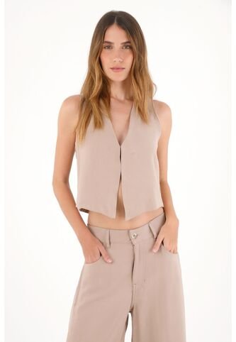 Tennis Chaleco Con Escote En V Crudo Con Caída Natural Para Mujer Tennis