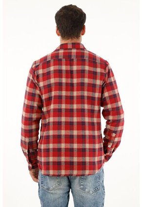 Camisa A Cuadros Con Forro En Ovejero Para Hombre