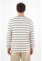Tennis Buzo Relajado Con Textura Waffle En Algodón Crudo Con Rayas Para Hombre de Tennis