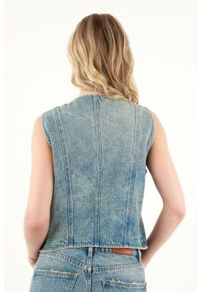 Tennis Chaleco Con Bolsillos Cargo Azul Para Mujer