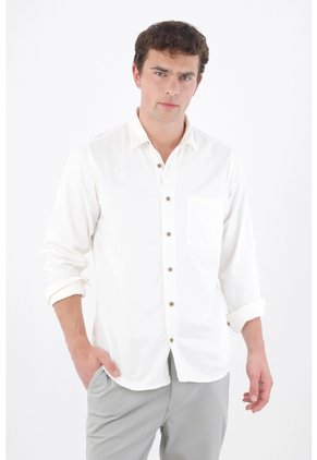 Tennis Camisa Fit Regular Con Botones En Contraste De Algodón Blanco Para Hombre