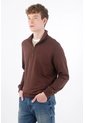 Tennis Buzo Regular Fit Con Cremallera En Algodón Café Para Hombre de Tennis