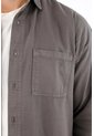 Tennis Camisa Regular Fit Con Botones Efecto Madera De Algodón Gris Topo Para Hombre de Tennis