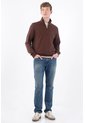 Tennis Buzo Regular Fit Con Cremallera En Algodón Café Para Hombre de Tennis