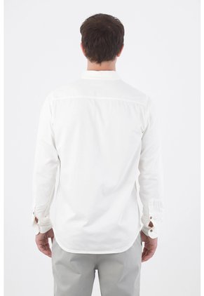 Tennis Camisa Fit Regular Con Botones En Contraste De Algodón Blanco Para Hombre