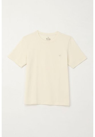 Camiseta Básica Con Raqueta Bordada Crudo Para Niño Tennis