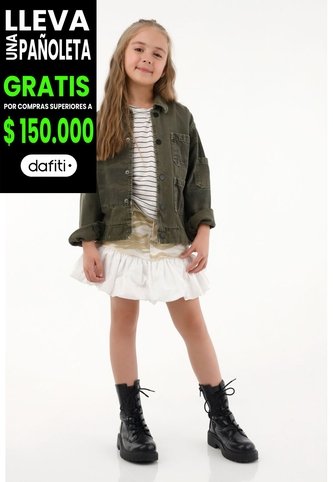 Falda Corta Con Estampado Militar Para Niña Tennis